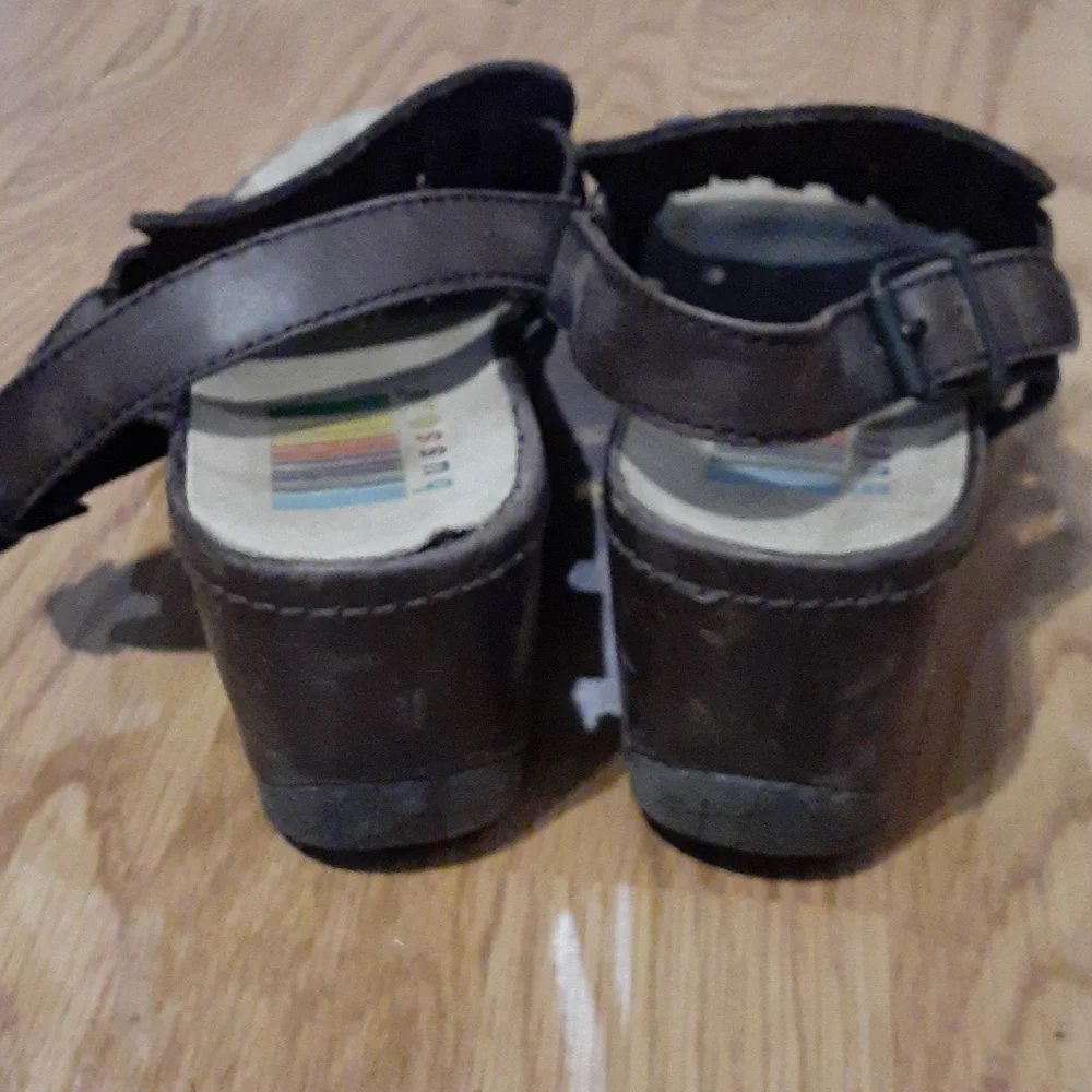 Bussola platform sandals brown leather sz 7